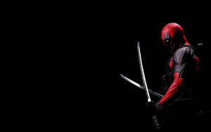 Deadpool In A Dark Room Wallpaper