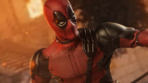 “deadpool Is Ready For Action” Wallpaper