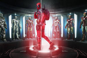 Deadpool Movie Ironman Suits Room Wallpaper