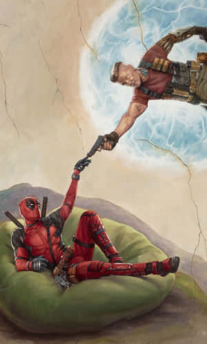 Deadpool Version Of Creation Of Adam 4k Wallpaper