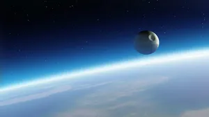 Death Star Over Earth Horizon4 K Wallpaper
