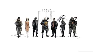 Death Stranding Characters Comic Art Desktop Wallpaper