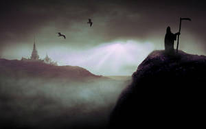 Death Watching Over Silhouette Wallpaper