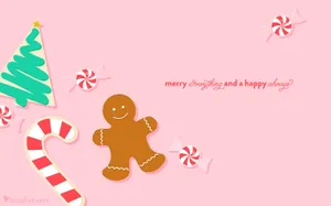 December Cute Gingerbread Wallpaper