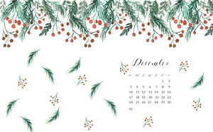 December Watercolor Art Wallpaper