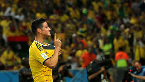 Dedicated Soccer Player James Rodriguez Wallpaper