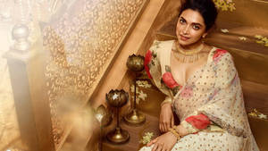 Deepika Padukone Gorgeous Saree Wallpaper