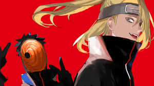 Deidara And Obito Uchiha Red Wallpaper