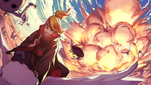 Deidara Unleashing His Explosive Art Wallpaper