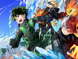 Deku And Todoroki Prepare For Battle! Wallpaper