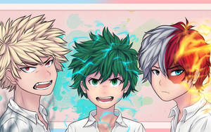 Deku X Todoroki X Bakugou Expressive Wallpaper