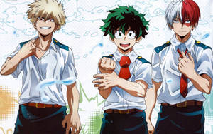 Deku X Todoroki X Bakugou Uniform Wallpaper