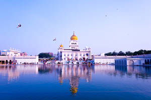 Delhi Gurudwara Holy Pond Wallpaper