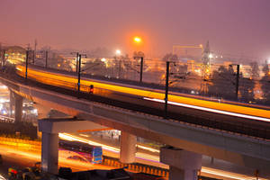 Delhi Train Cityscape Wallpaper