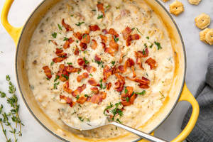 Delicious Clam Chowder With Bacon Wallpaper