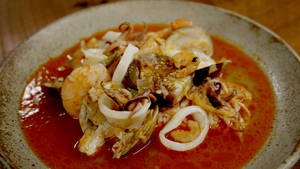 Delicious Serving Of Gumbo On Plate Wallpaper