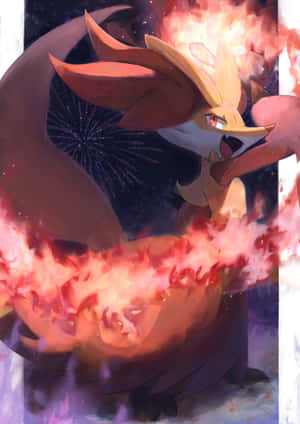 Delphox_ Fire_ Spin_ Attack Wallpaper