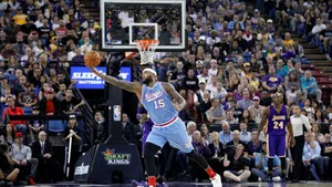 Demarcus Cousins In Action For Sacramento Kings Wallpaper