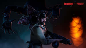 Demogorgon Attacking Jim Stranger Things Wallpaper