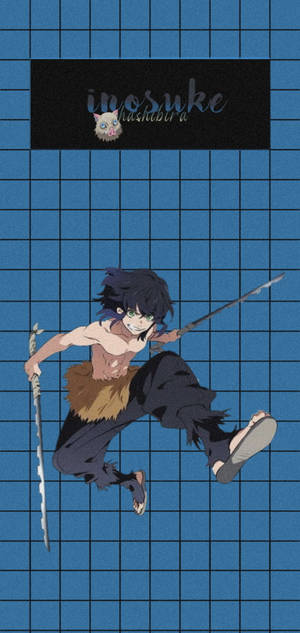 Demon Slayer Aesthetic Inosuke Grid Wallpaper