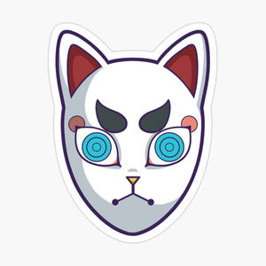 Demon Slayer Mask Blue Eyes Cat Wallpaper
