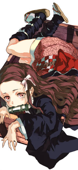 Demon Slayer Nezuko Cute Position Wallpaper