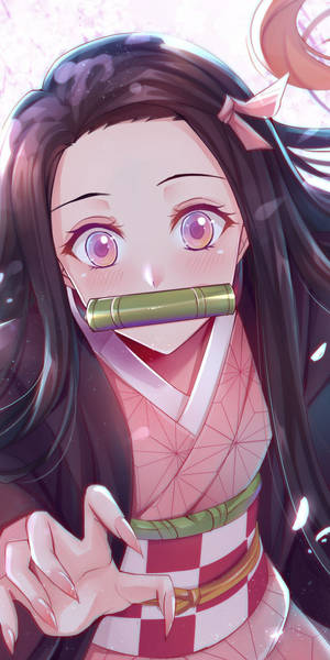 Demon Slayer Nezuko Cute Scene Wallpaper