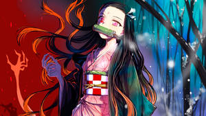 Demon Slayer Nezuko Cute Scene Wallpaper