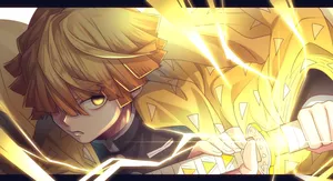 Demon Slayer Zenitsu Side Gaze Wallpaper