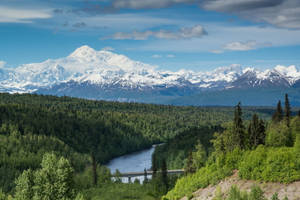 Denali Mountains On Horizon Wallpaper