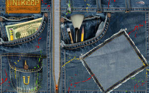 Denim Funky Blue Jeans Wallpaper