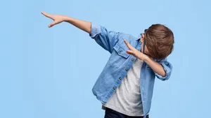 Denim Stylish Boy Dabbing Wallpaper