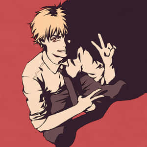 Denji Peace Sign Chainsaw Man Pfp Wallpaper