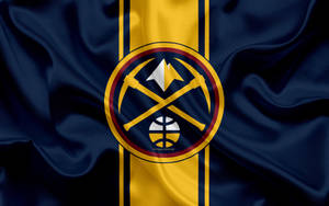 Denver Nuggets Logo On Silky Fabric Wallpaper