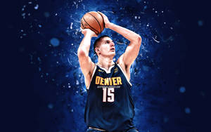 Denver Nuggets Nikola Jokic Digital Art Wallpaper