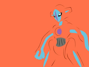 Deoxys Normal Form Orange Minimalist Wallpaper