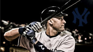 Derek Jeter Preparing To Swing Wallpaper