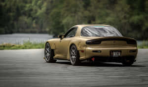 Desaturated Yellow Mazda Rx 7 Wallpaper