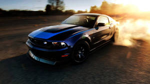 Desert Drifting Mustang Hd Wallpaper