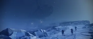 Destiny 2 Beyond Light Characters Approaching A Satellite Wallpaper