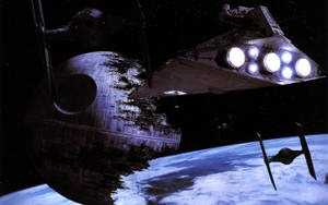 Destroyed Death Star From Star Wars Landscape Wallpaper