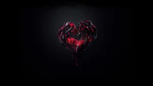 Detailed Red Abstract Heart Black Lover Background Wallpaper