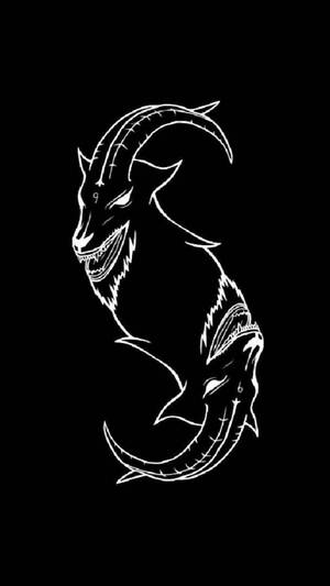 Devil Goat Symbol In Black Wallpaper