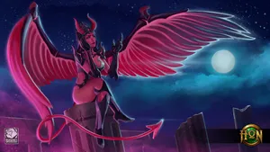 Devil Succubus With Tail Wallpaper