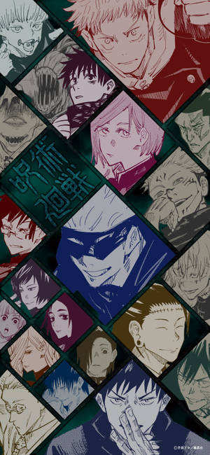 Diamond Collage Jujutsu Kaisen Iphone Wallpaper