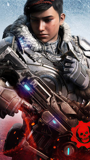 Diaz With Logo Gears 5 Phone Wallpaper