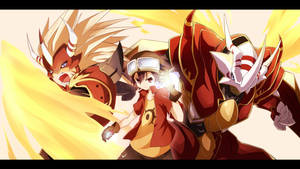 Digimon Agunimon And Burninggreymon Wallpaper