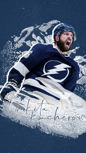 Digital Artwork Of Nikita Kucherov – Tampa Bay Lightning’s Star Wallpaper