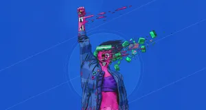 Digital Dissolution Surreal Art Wallpaper