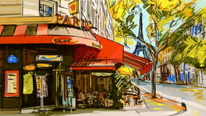 Digital Illustration Sheesh Resto Paris Wallpaper